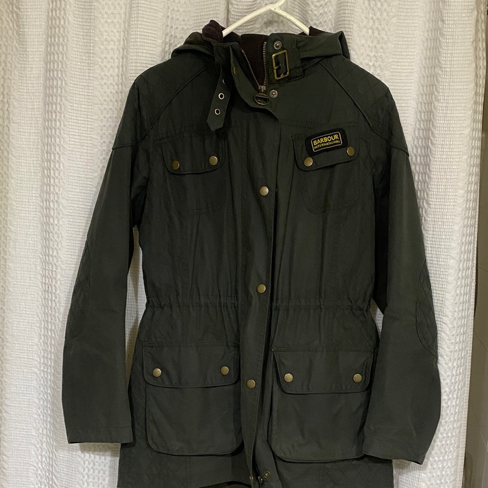 Barbour jacket with detachable hood